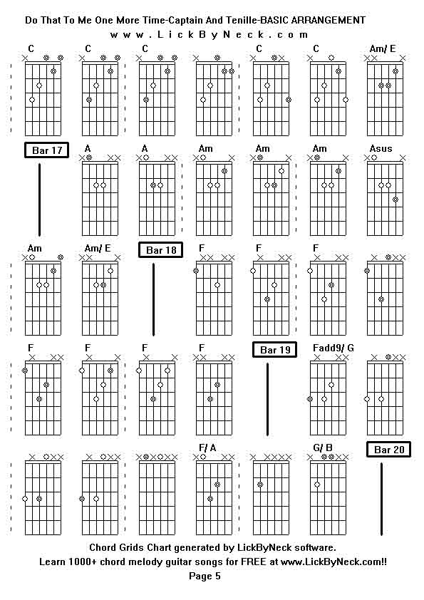 Chord Grids Chart of chord melody fingerstyle guitar song-Do That To Me One More Time-Captain And Tenille-BASIC ARRANGEMENT,generated by LickByNeck software.